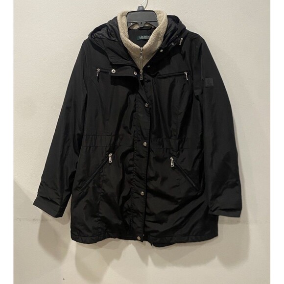 Ralph Lauren Women’s Hooded Jacket with Sherpa Zipper Attachment Size Large - Picture 6 of 11